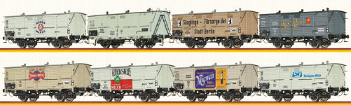 BRAWA 50822 - H0 - 8-tlg. Set gedeckte Güterwagen Milchwagen, Ep. I-III